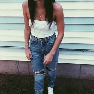 LF CARMAR high waisted zipper jeans